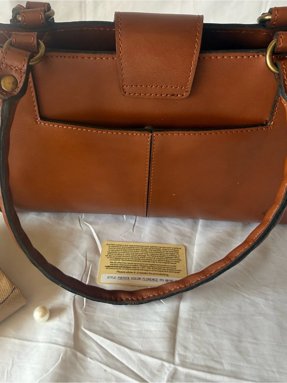 Patricia Nash Brown Embossed Leather Shoulder Bag